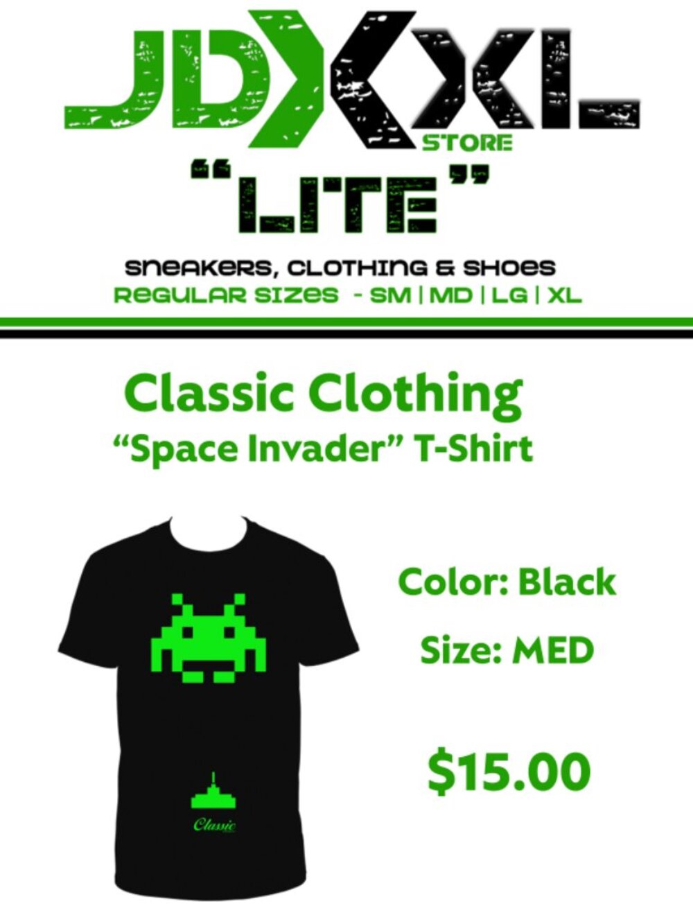 CLASSIC BRAND TEE SHIRT - SPACE INVADER